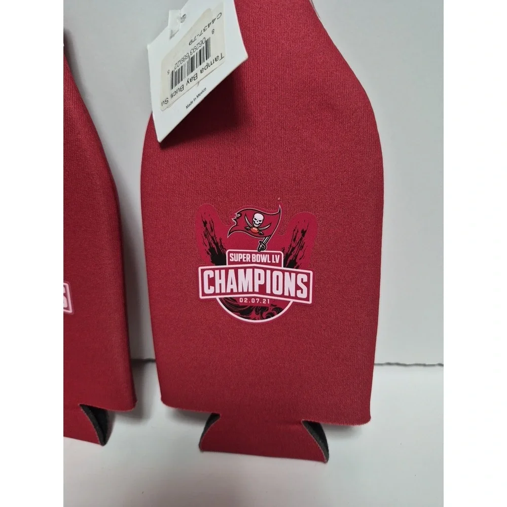 Lot of 2 Can Koozies Tampa Bay Super Bowl Champs 2021 New with Tags NFL Football